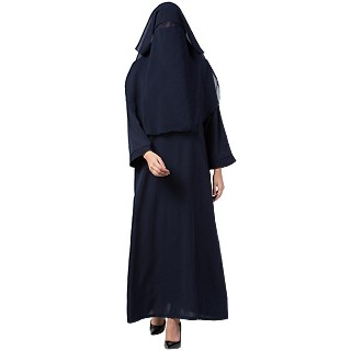 Arabian abaya with naqaab set- Navy Blue